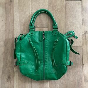 Vegan Zipper Tote Bag Kelly Green